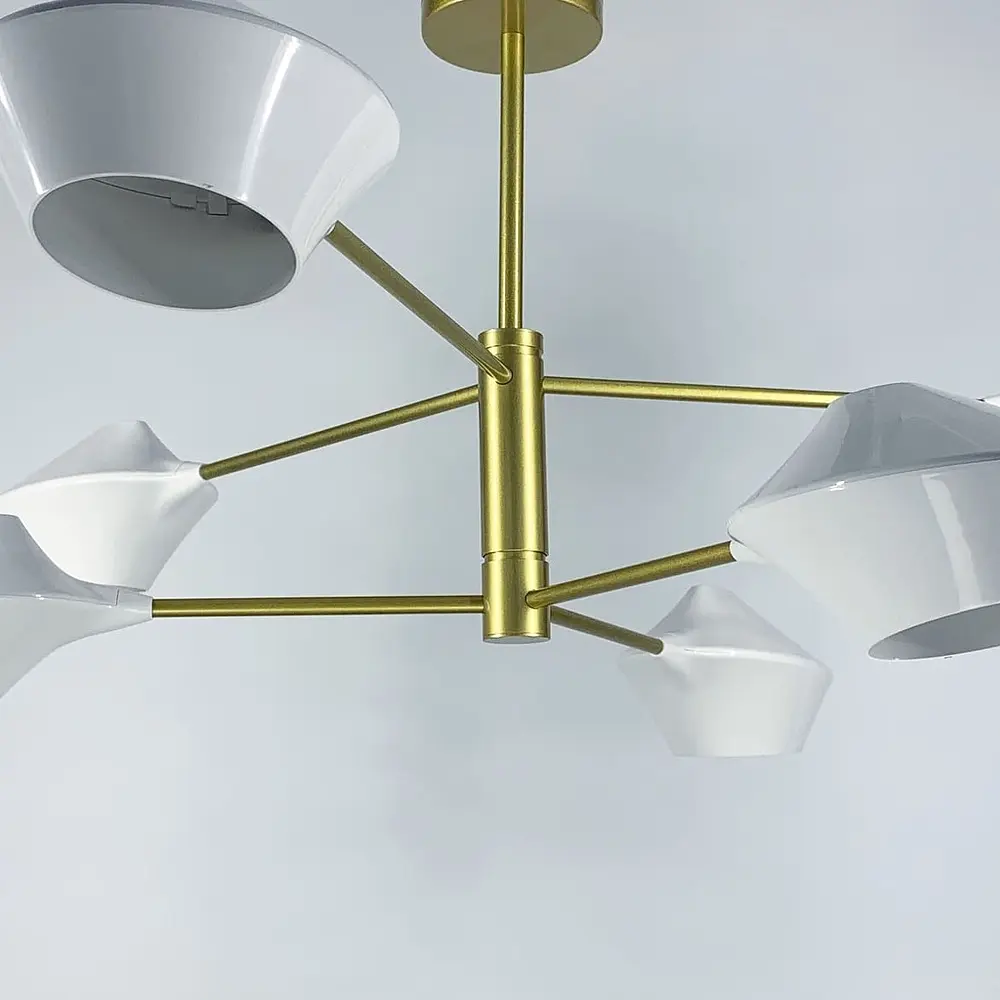 Оригінальна стельова люстра Lumina Deco у золотому каркасі Line.F H 690/6 SGD - фото 3