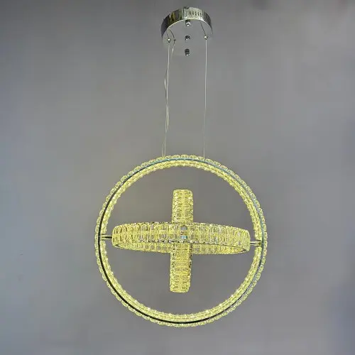 Люстра кришталева на тросах Led Linisoln 009-50*40*30 метал, кришталь LЕD 90Вт 120-50 см - фото 2