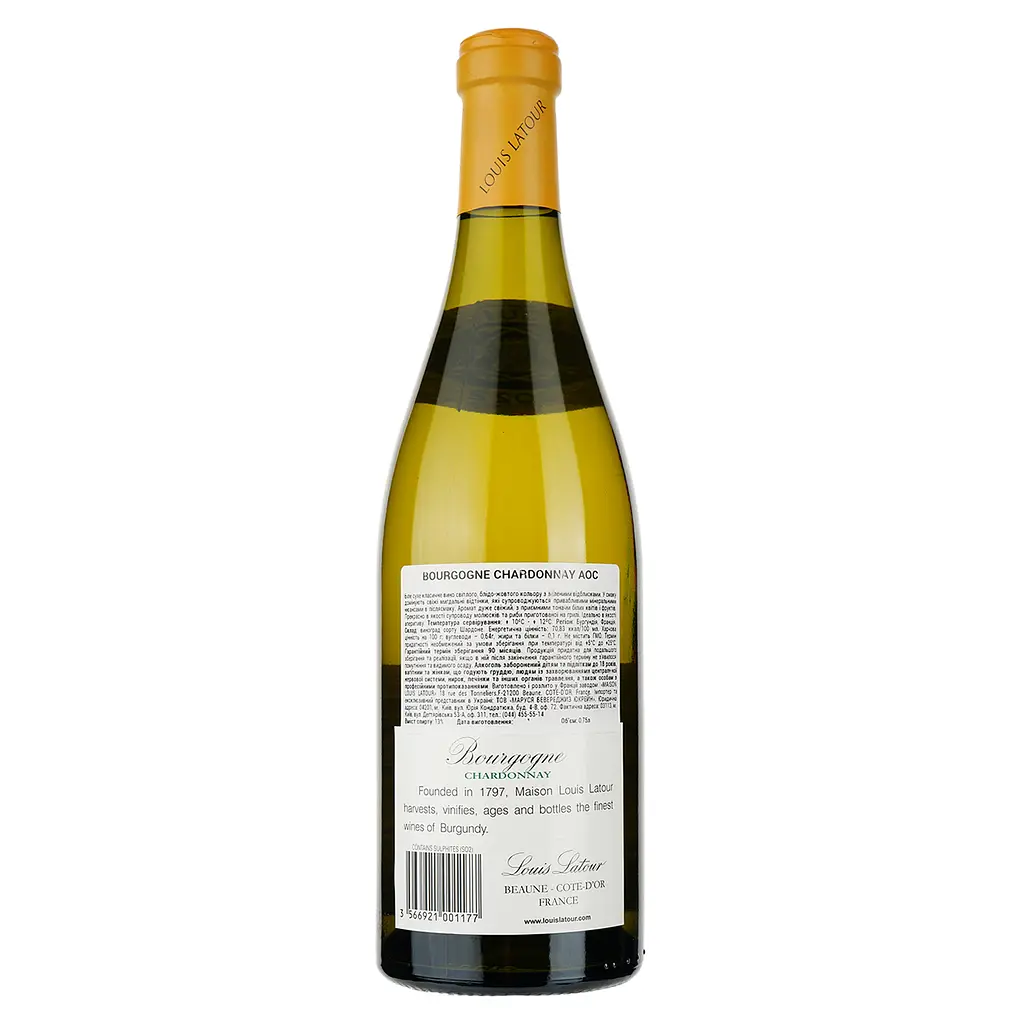 Вино Louis Latour Bourgogne Chardonnay АОС, біле, сухе, 11-14,5%, 0,75 л - фото 2