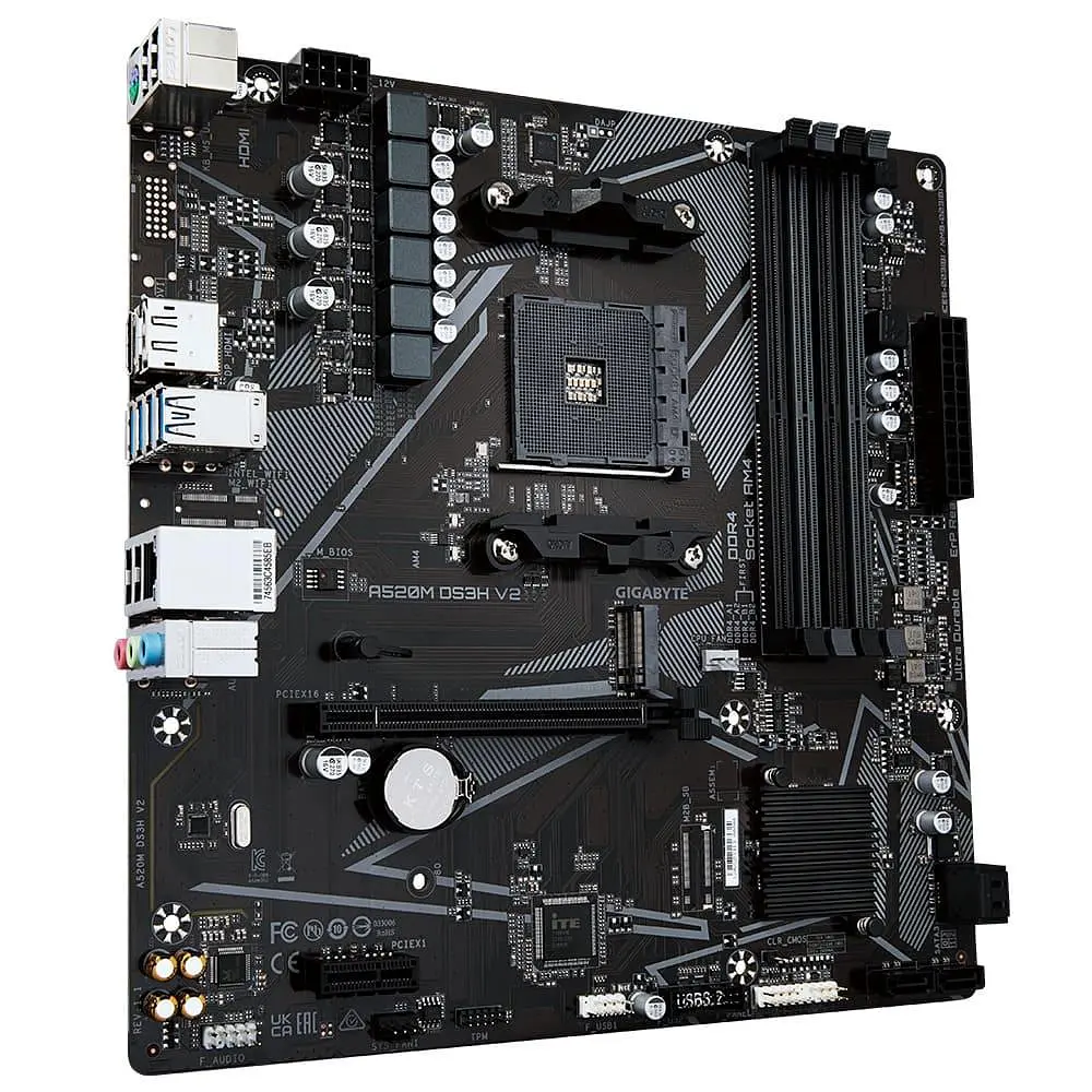 Материнська плата GIGABYTE A520M DS3H V2 (A520M DS3H V2) (Socket AM4, AMD A520, Micro-ATX) - фото 2