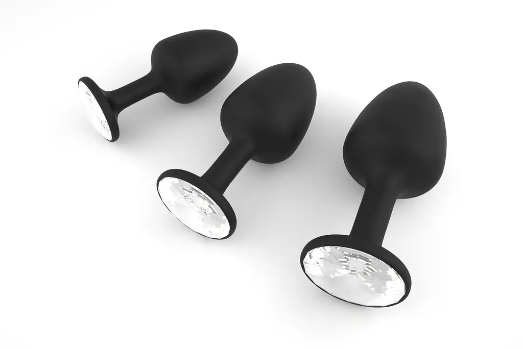Велика анальна пробка зі зміщеним центром важкості та кристалом Dorcel Geisha Plug Diamond XL, 11х4.5 см, білий - фото 2