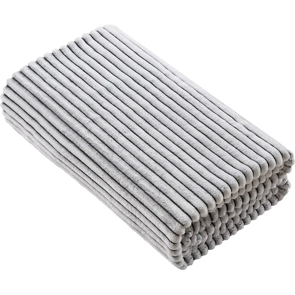 Плед Love You фліс смужка 150х200 см сірий (8172) - фото 3