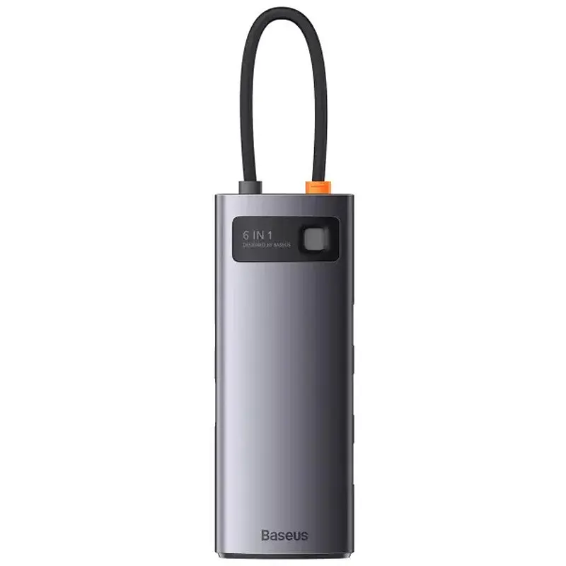 Перехідник HUB Baseus Metal Gleam Series 6-in-1 Multifunctional Type-C (WKWG080013) Gray - фото 3