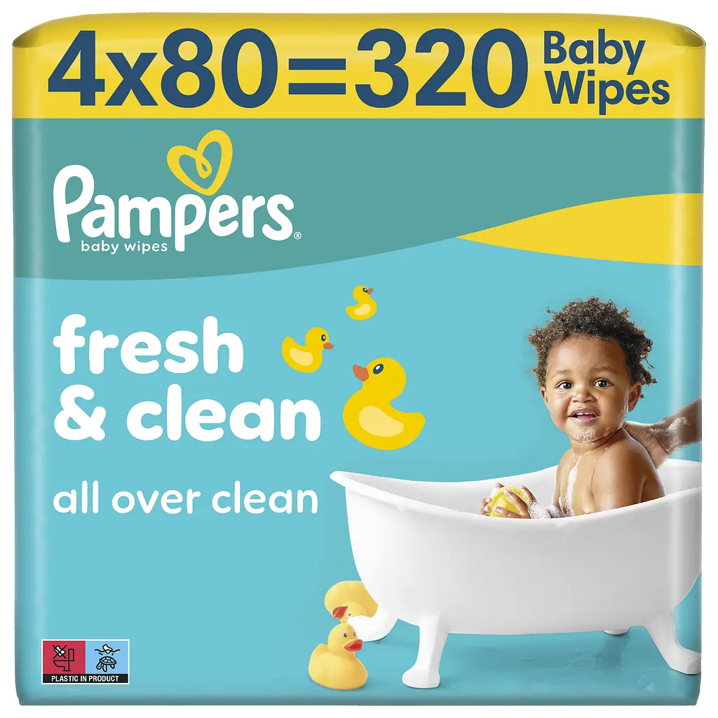 Дитячі вологі серветки Pampers Fresh Clean 320 шт. - фото 4