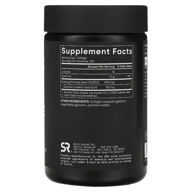 Олія вечірньої примули Sport Research Evening Primrose Oil 1300 mg 120 softgels (1086-2023-10-3446) - фото 2