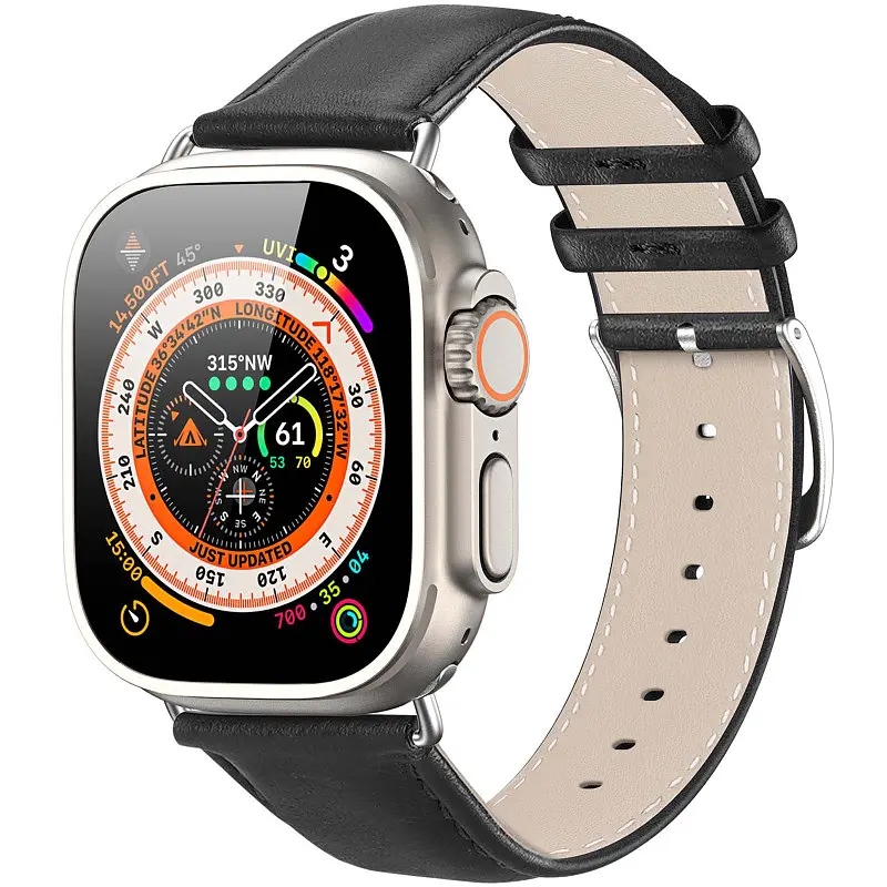 Ремінець Leather Strap Classic для Apple Watch 38/40/41/42 мм(ser.10) Black Dux Ducis teh0029325