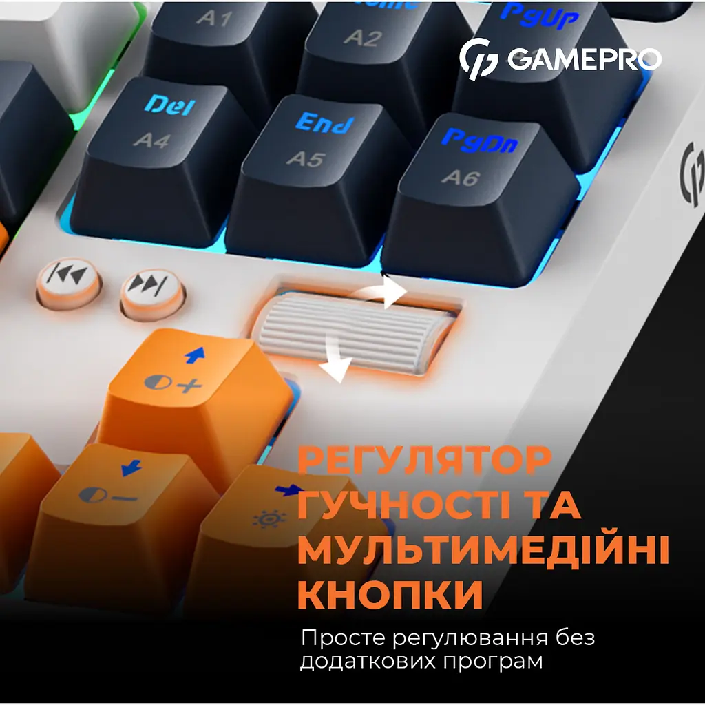 Клавиатура GamePro Red с Hot-Swap RGB White проводная механическая (MK180W) - фото 7
