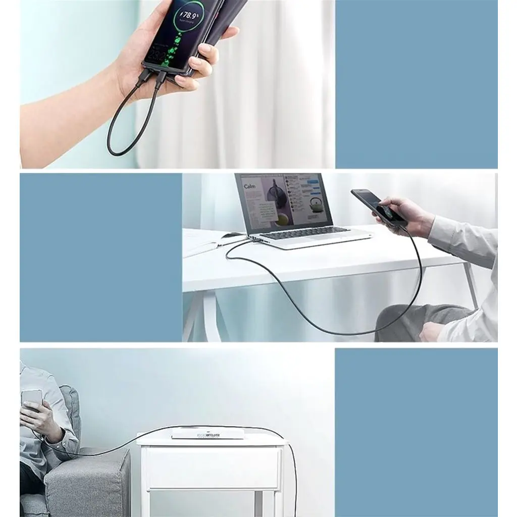 Дата кабель USB 2.0 AM to Type-C 3.0m 3.0A 18W US287 Black Ugreen (60826) - фото 9