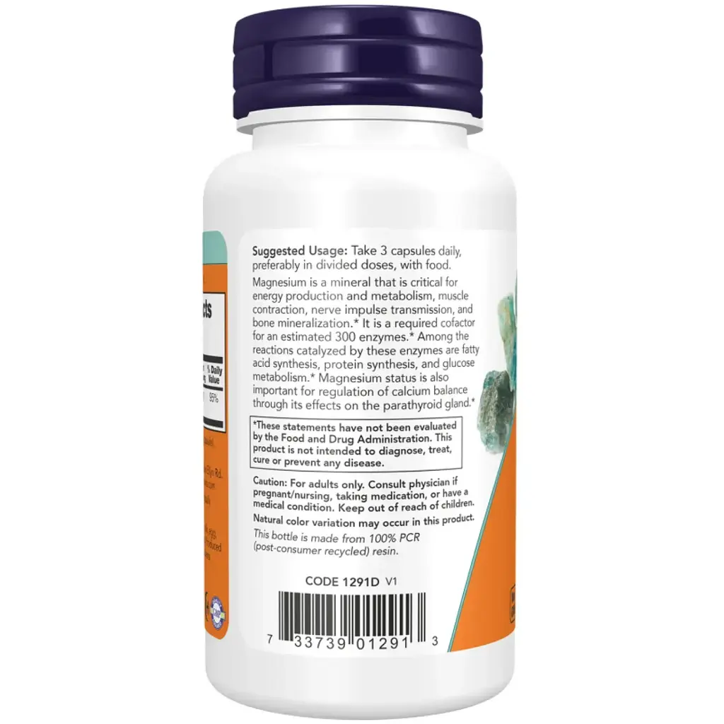 Дієтична добавка Now Foods Magnesium Citrate 60 вегетаріанських капсул - фото 3