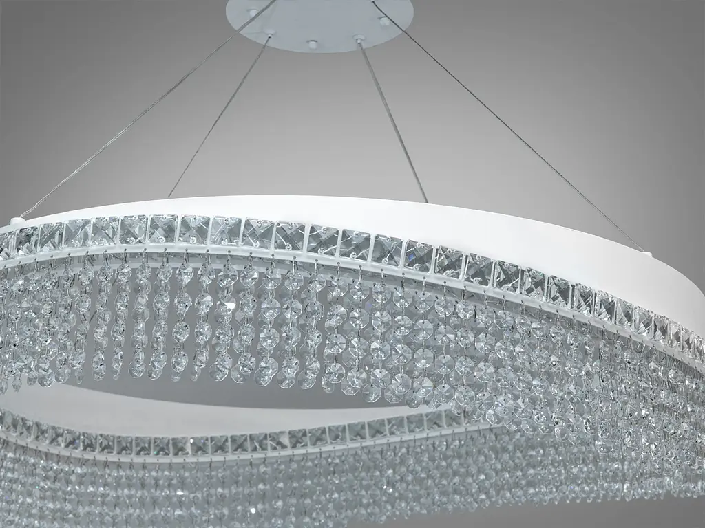 Підвісна люстра Diasha LED біла 100Вт 18м2 - фото 5