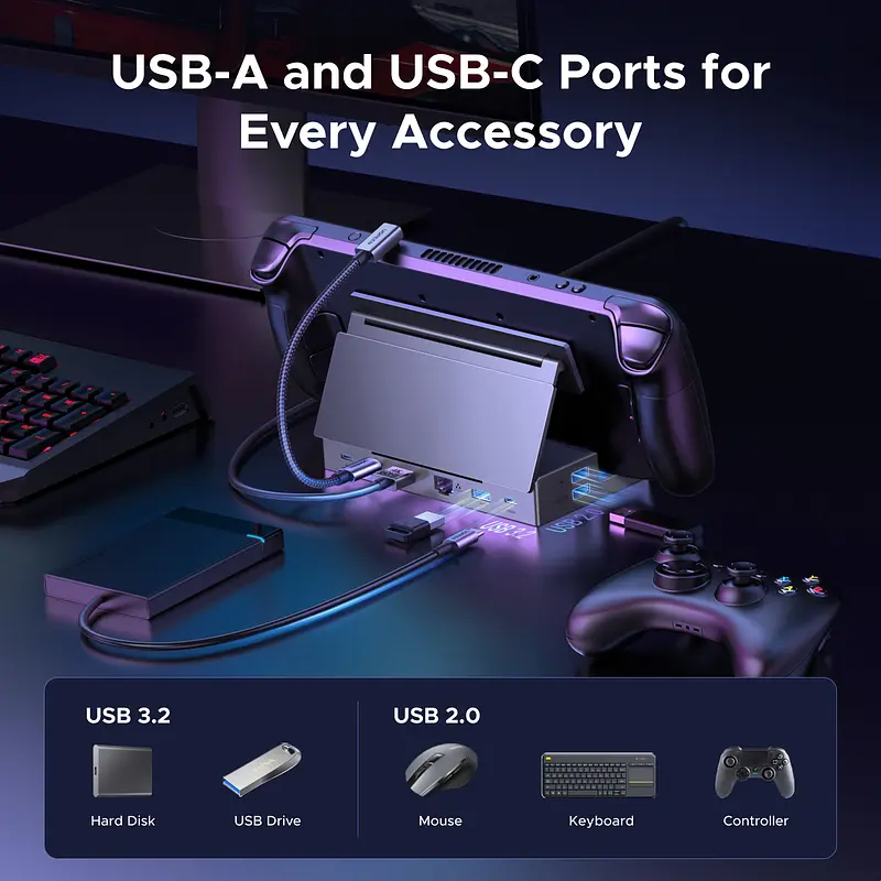 Док-станція UGREEN CM800 9in1 USB-C Output：1×DP, 1×USB-C, 3×USB-A, 1×RJ45, 1×SD Card Slot, 1×TF Card Slot Space Gray (UGR-55733) - фото 6