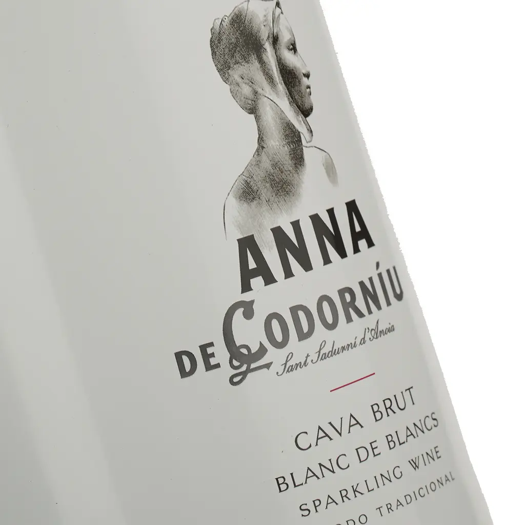 Набор вино игристое Codorniu Anna Blanc de Blancs Brut Reserve, белое, брют, 1,5 л (2 шт. по 0,75 л) + два бокала - фото 4