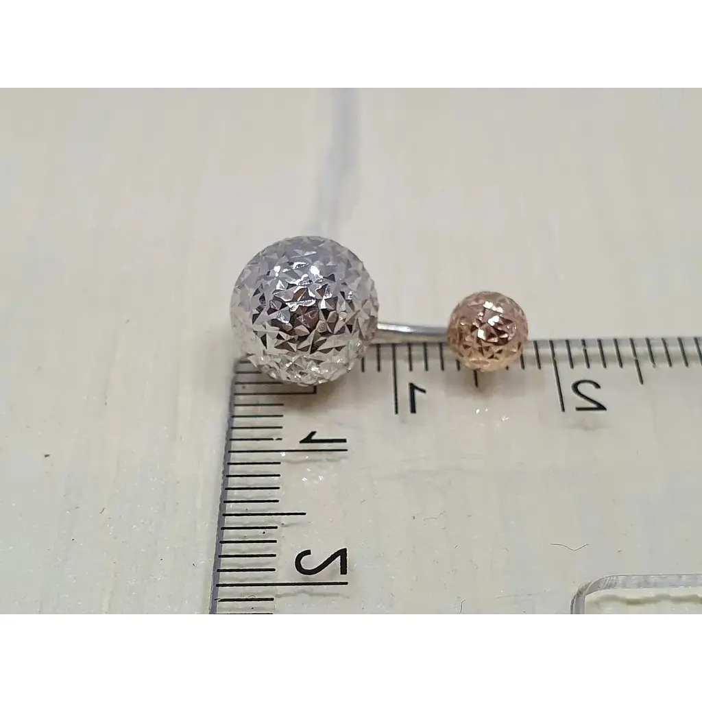 Золотая серьга-пирсинг Favoritum с алмазной гранью. 320129_9_А_БК - фото 3