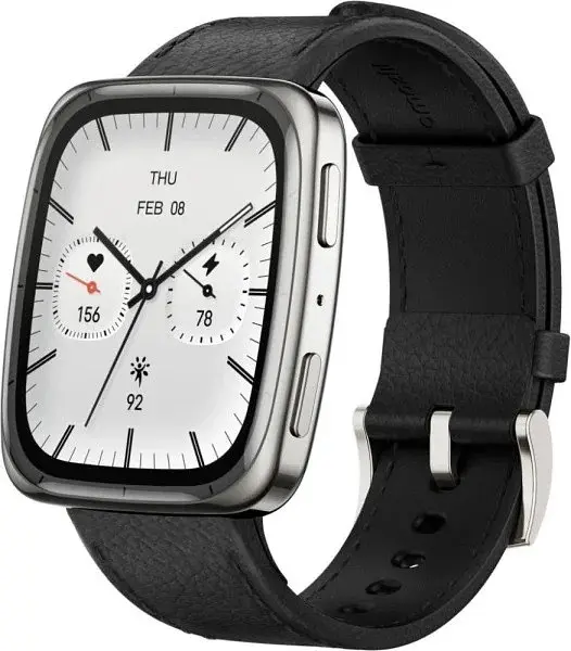 Смарт-годинник Amazfit Active 2 Square Black Leather (W2440GL3N) із чорним шкіряним ремінцем - фото 2
