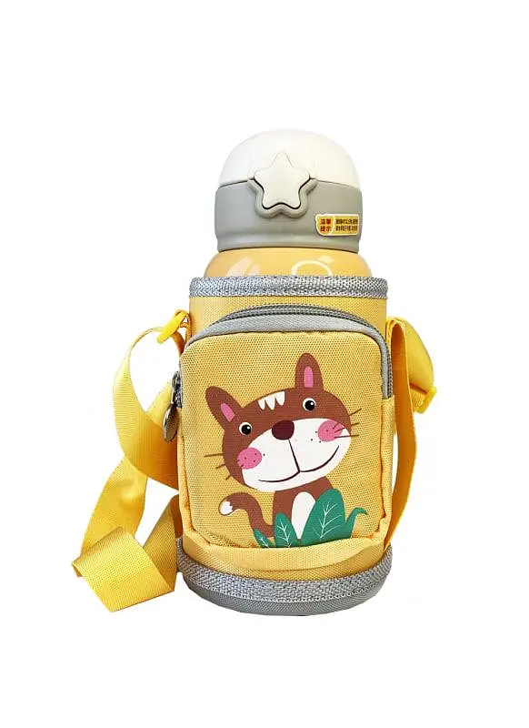 Детский термос - поилка в сумке с чашкой 3 в 1 600 ml Mumlove Оранжевый - фото 2