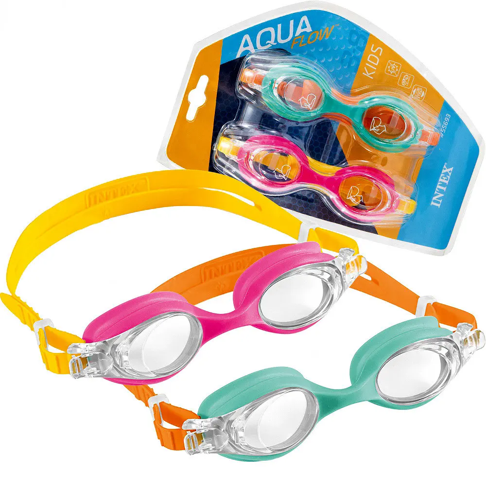 Окуляри для плавання дитячі Intex 55693 Aqua Flow Kids, 2 пари в пакованні, регульована гумка, від 3 до 8 років - фото 2