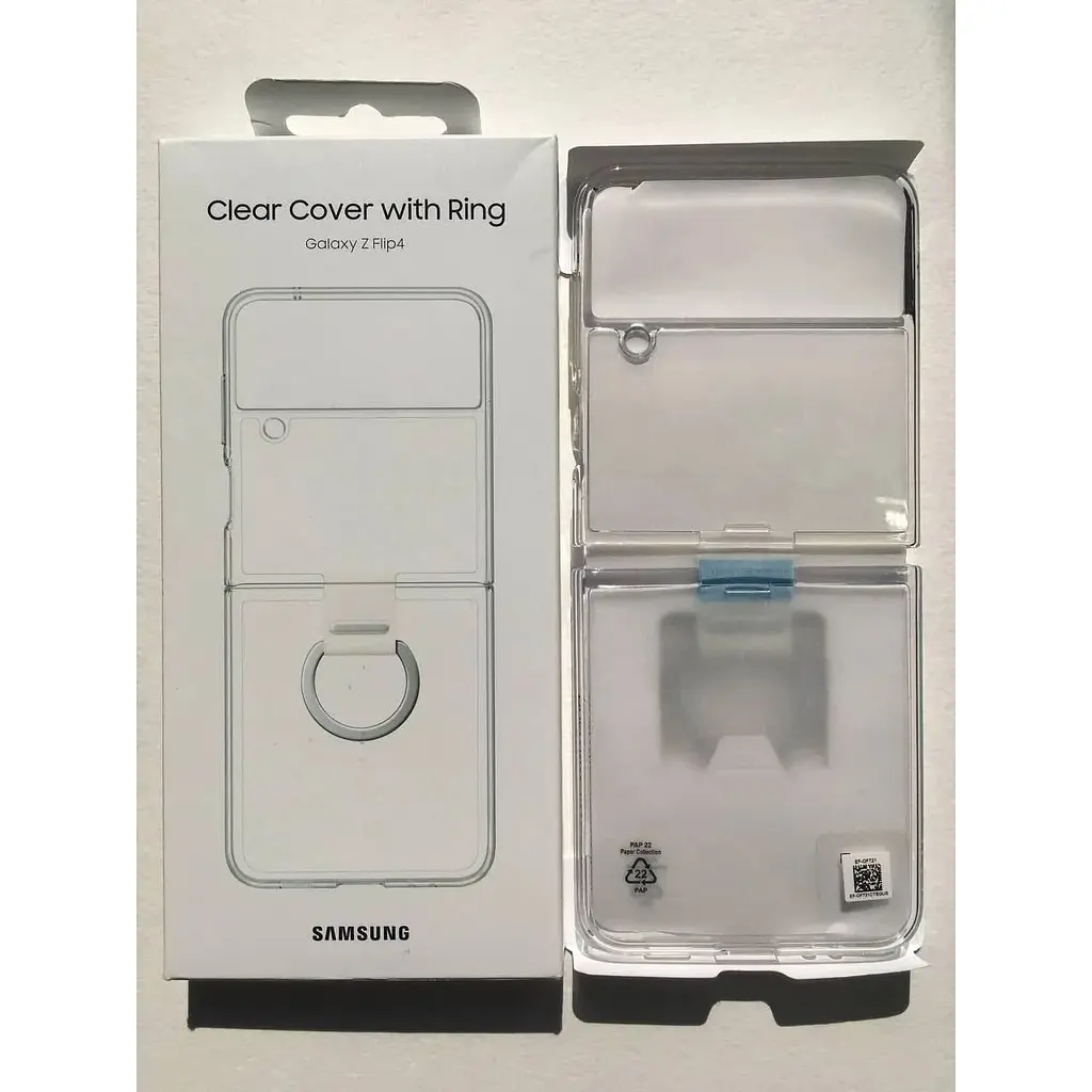 Оригинальный прозрачый чехол с кольцом Samsung для Galaxy Z Flip4 Clear Cover with Ring Crystal EF-OF721CTEGUA - фото 2