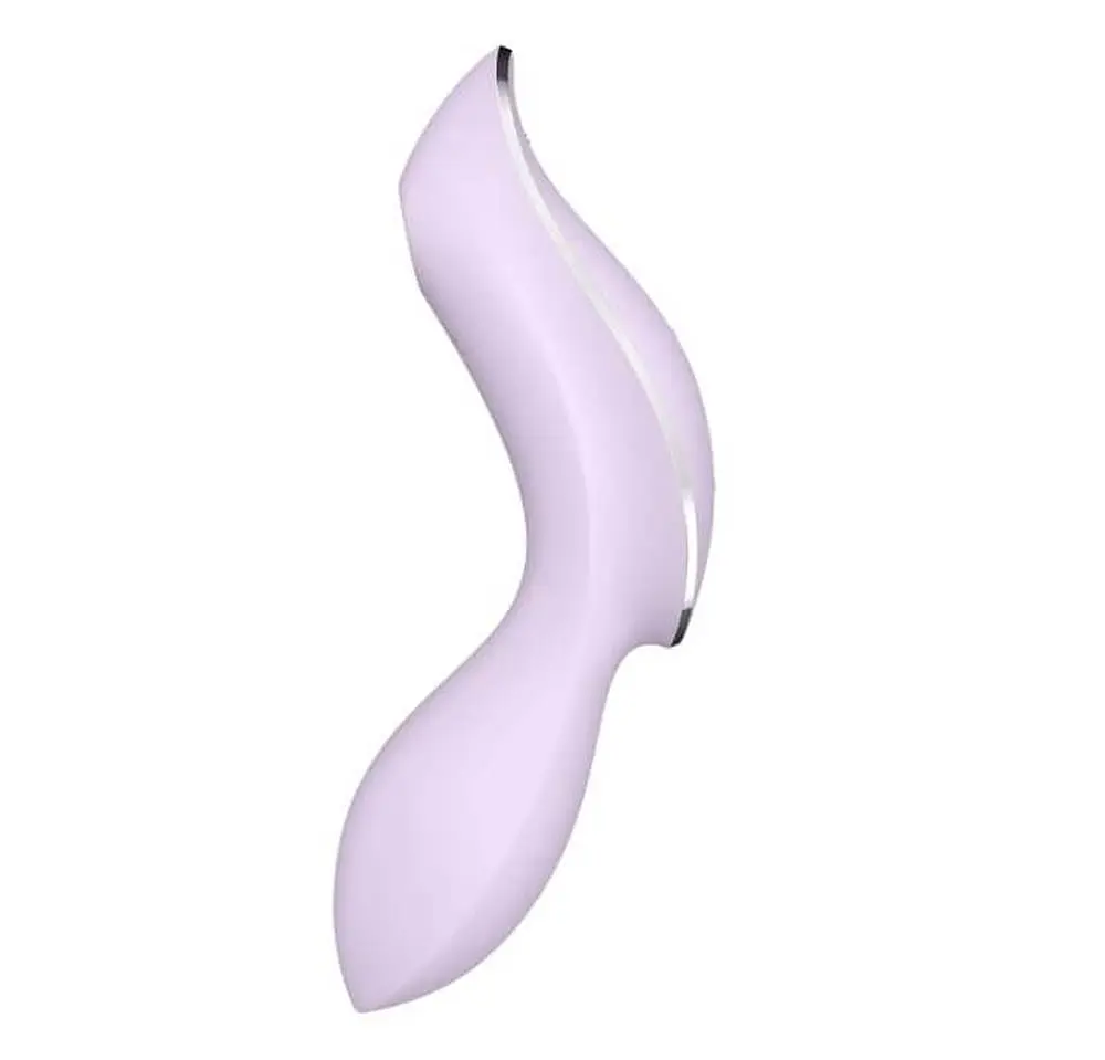 Вакуумний стимулятор клітора з вібрацією Satisfyer Curvy Trinity 2 бузковий - фото 2