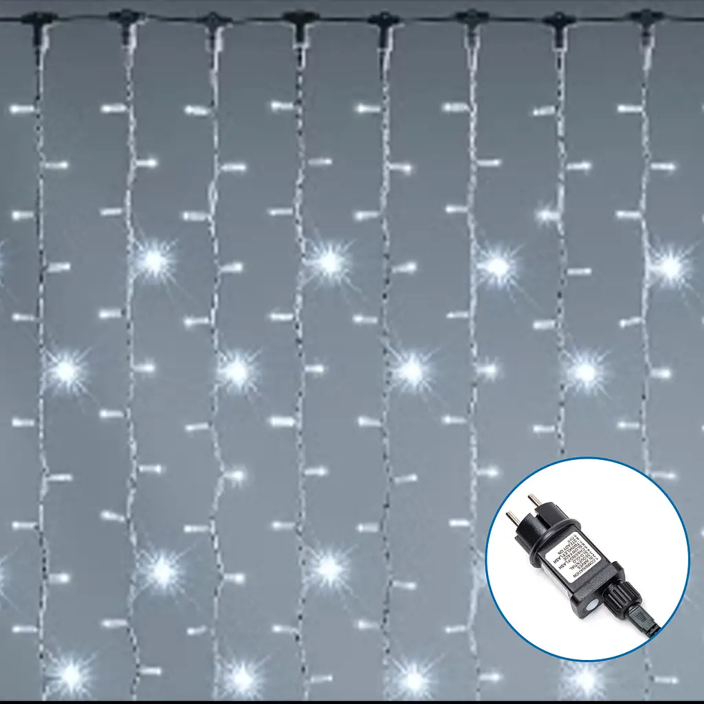 Гірлянда штора біла 1.2 м 156LED IP44