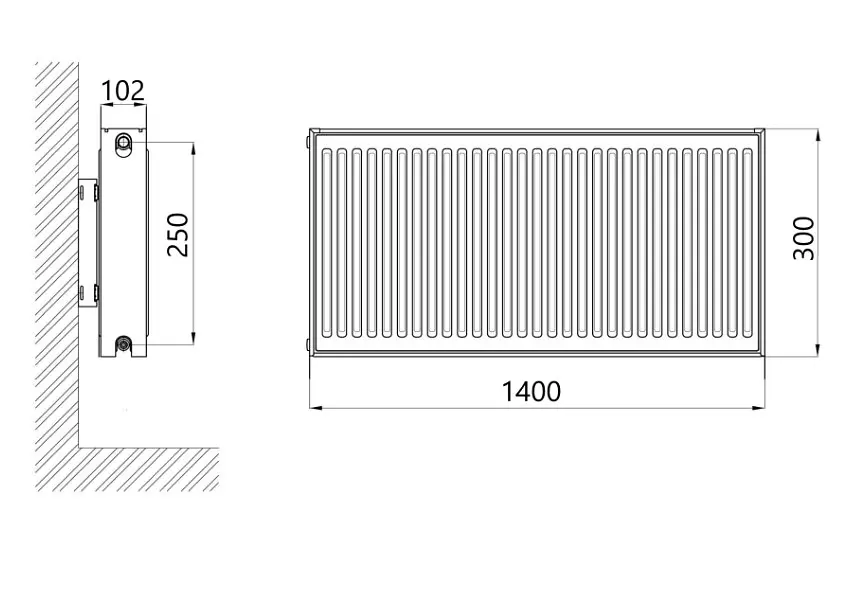 Радіатор сталевий Thermo Alliance IMAS 22 тип 300x1400 мм нижнє підключення (TAI223001400V) - фото 2