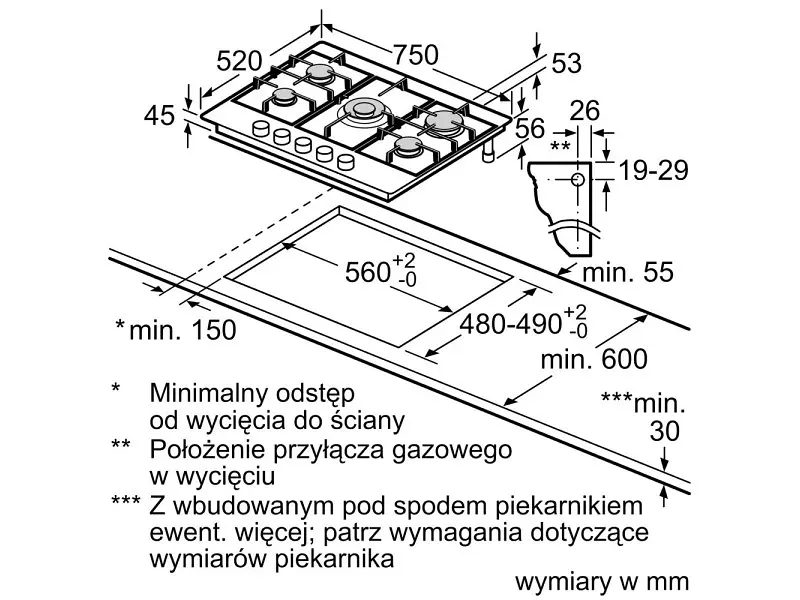 Газова варильна поверхня Bosch PCQ7A5I90 - фото 6