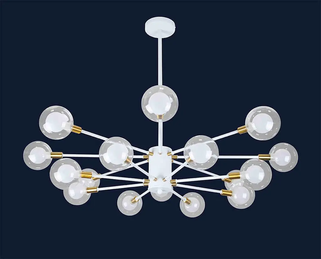 Люстра молекула в стилі лофт Levistella 7526078-16 WH - фото 2