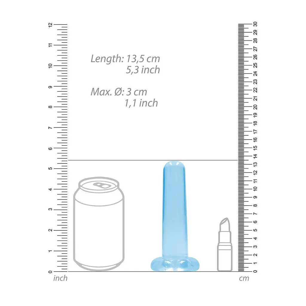 Фалоімітатор Realrock Crystal Clear Dildo 5.3", 13.5 см (блакитний) - фото 3