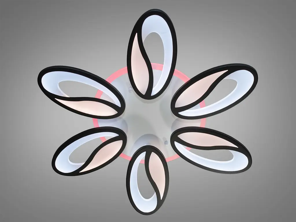 Потолочная LED люстра с диммером и LED подсветкой, 105 Вт, черная - фото 3