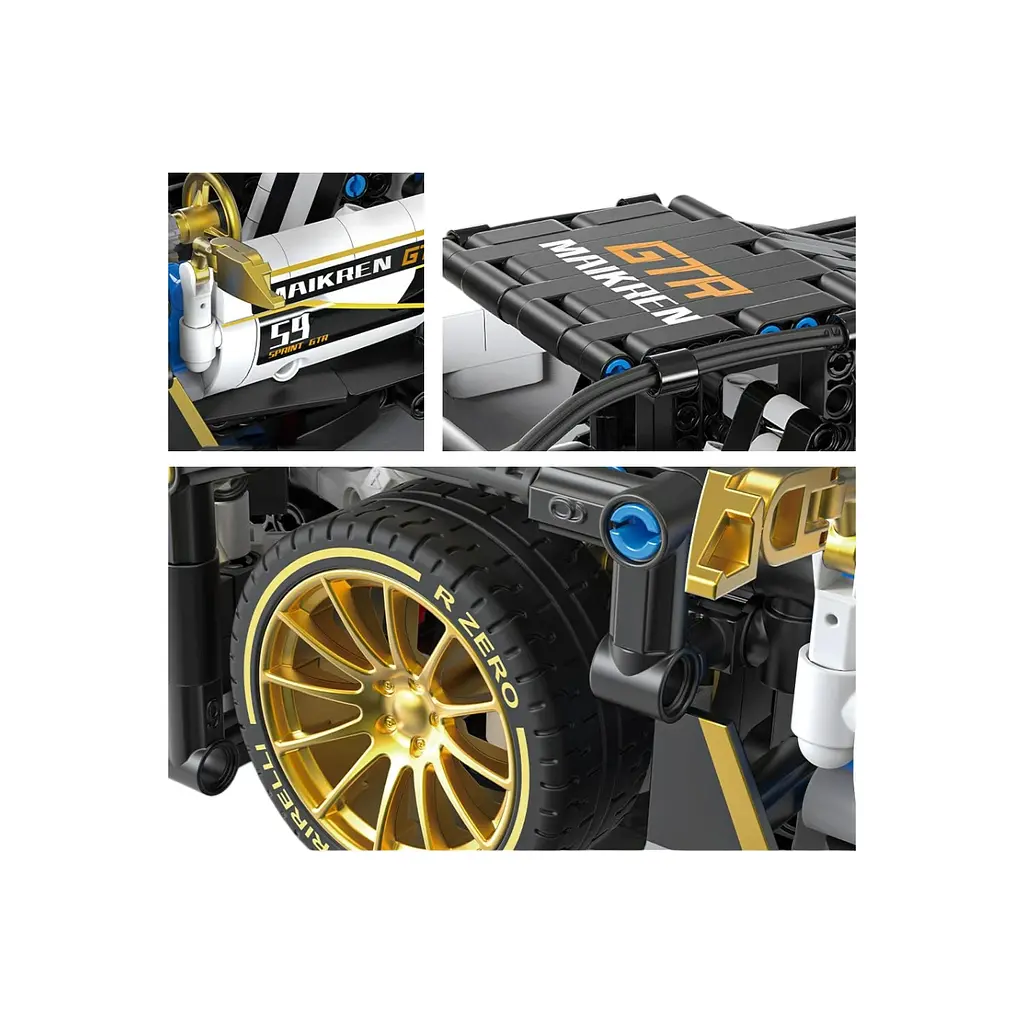 Конструктор Ramiz "Спортивный автомобиль" белый/черный 1242 шт. - фото 8