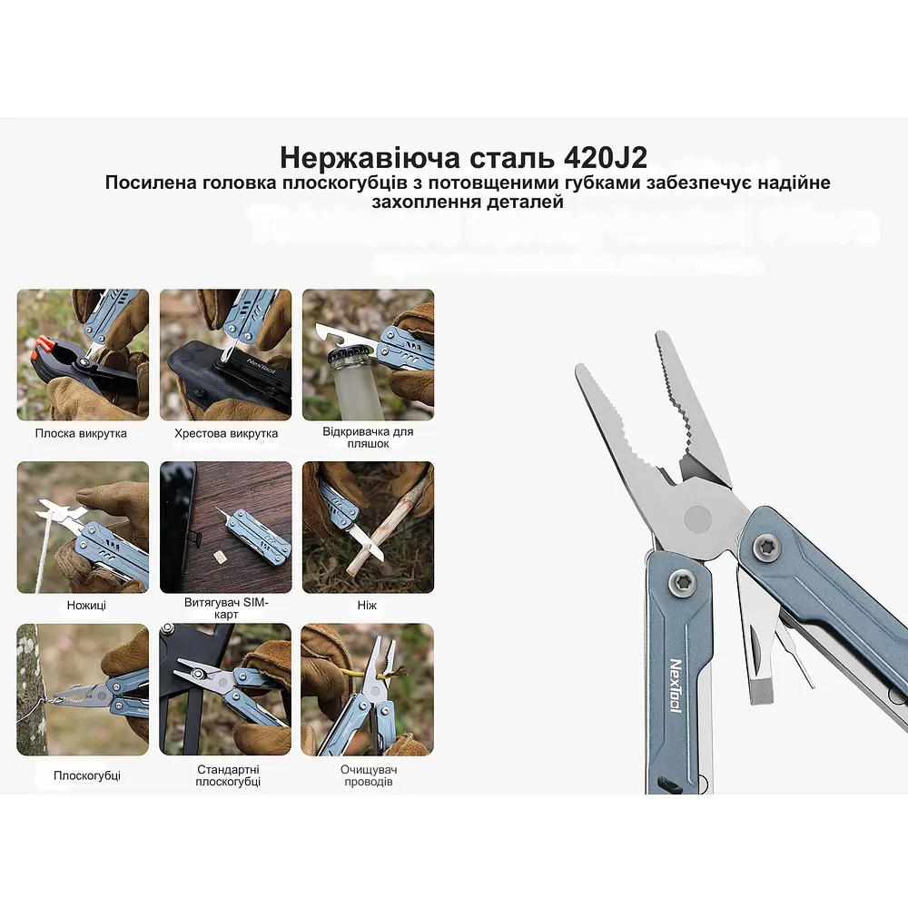 Мультитул Nextool Mini Sailor Pliers S11 чорний - фото 6