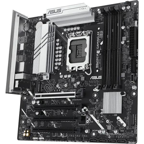 Материнская плата LGA1851, Asus B860M MAX GAMING AX, B860, 4xDDR5, 1xPCI-E 5.0 x16, 3xPCI-E 4.0 x16, 4xSATA3, 3xM.2, Realtek 7.1, Realtek 2.5Gb, WiFi 6, Bluetooth 5.4, DP/Type-C, MicroATX - фото 6