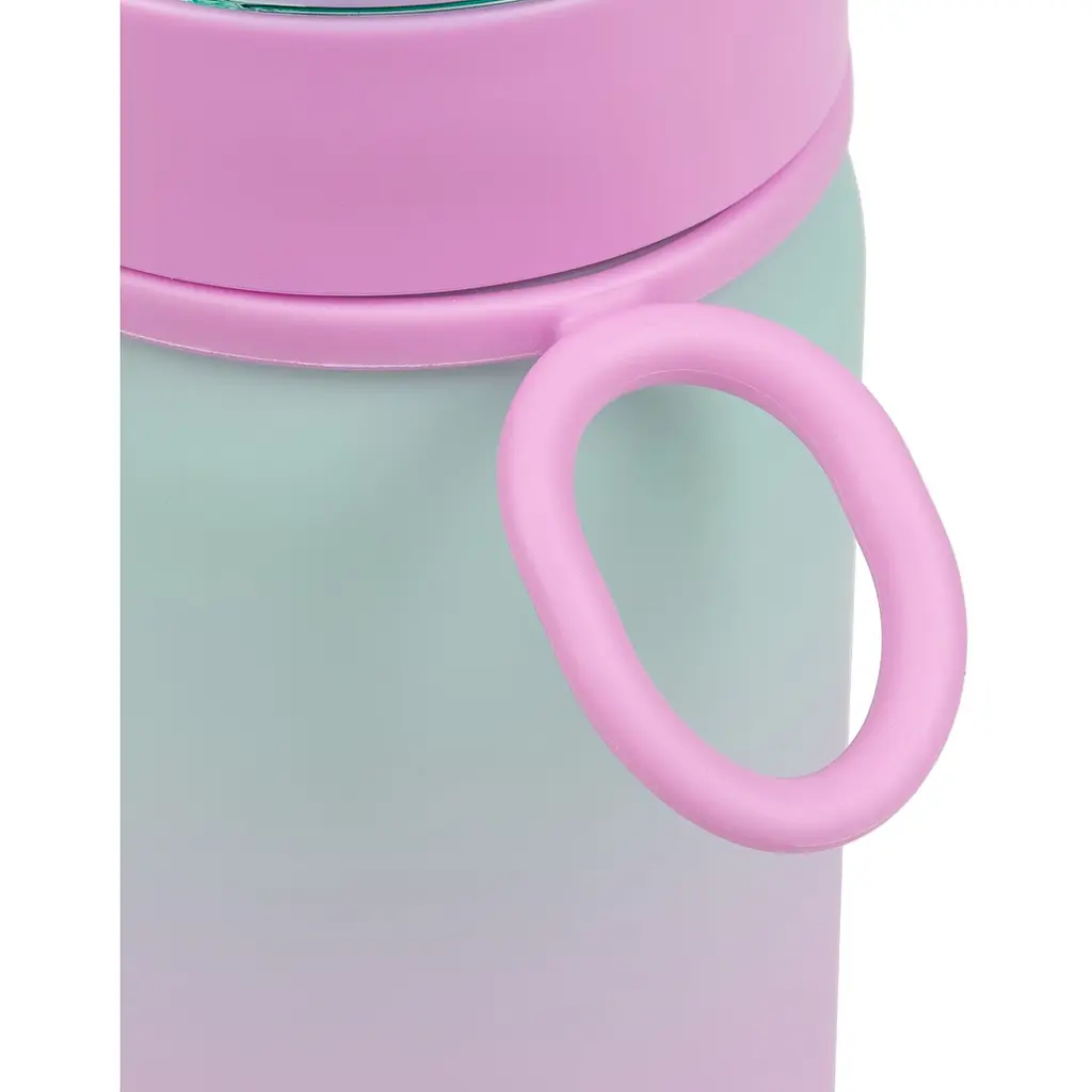 Пляшка для води Yes Glamour soft touch, 600 мл, рожева з бірюзовим (707959) - фото 2