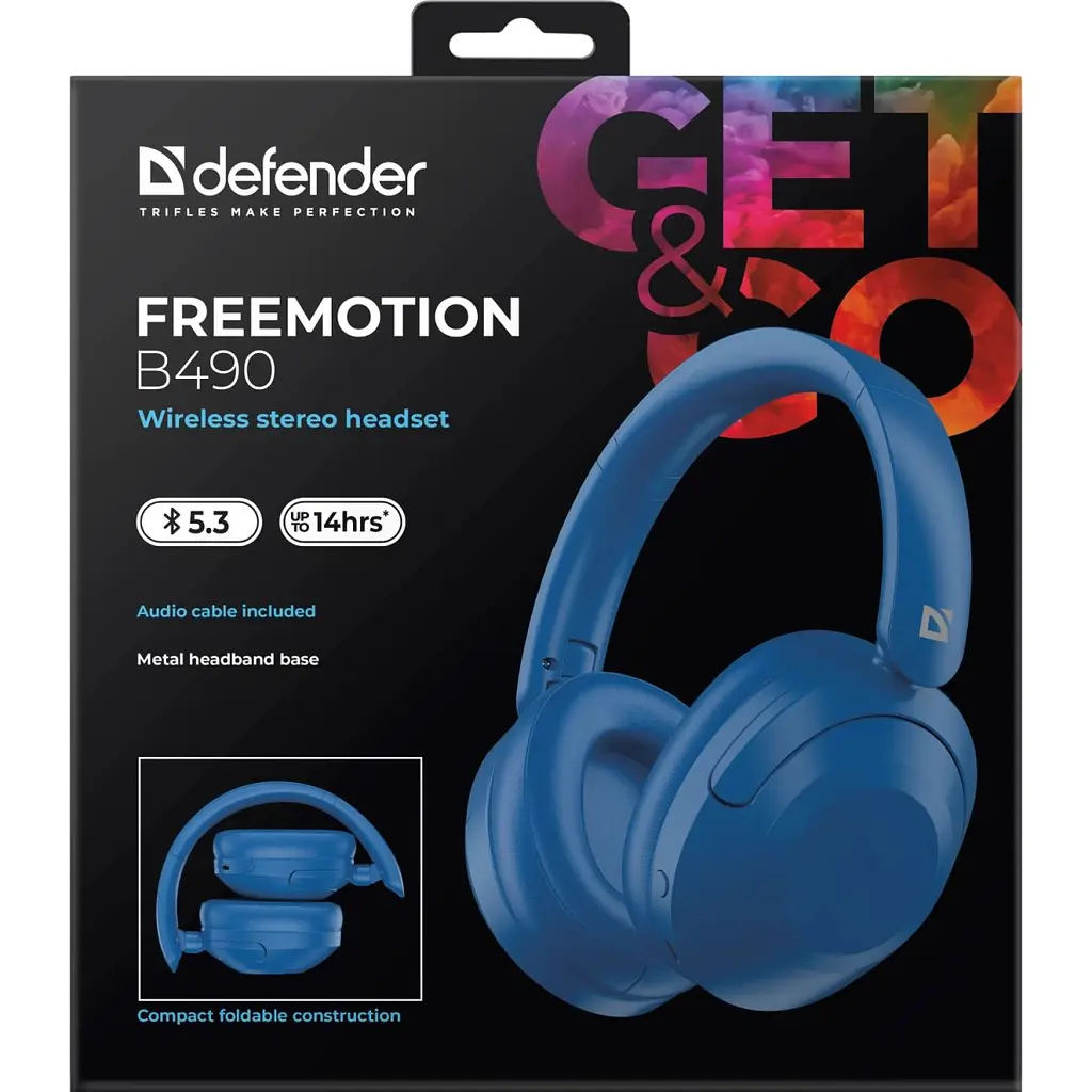 Гарнітура Defender FreeMotion B490 Bluetooth + 3.5 мм + USB-CBlue (63491) - фото 4