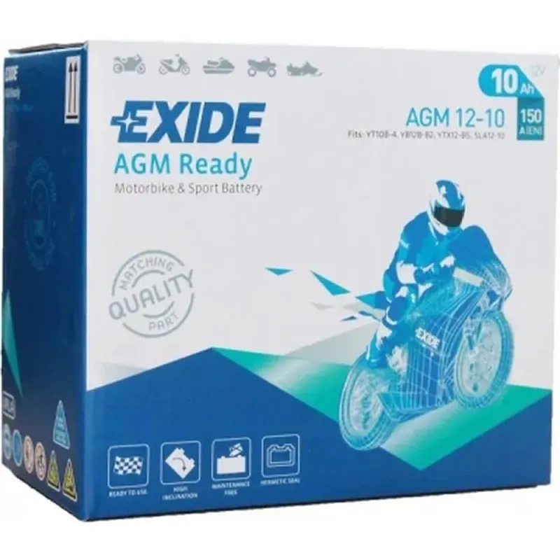 Акумулятор автомобільний EXIDE Ready AGM 10Ah (+/-) (150EN) (AGM12-10) - фото 2