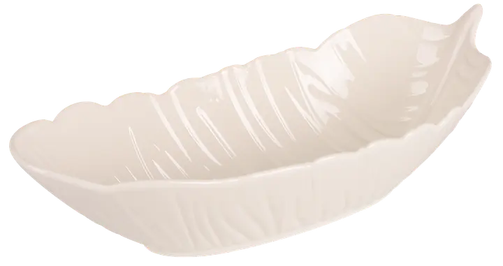 Блюдо Led Deep Leaf White овальне 35х14х8 см біле (B010392) - фото 2