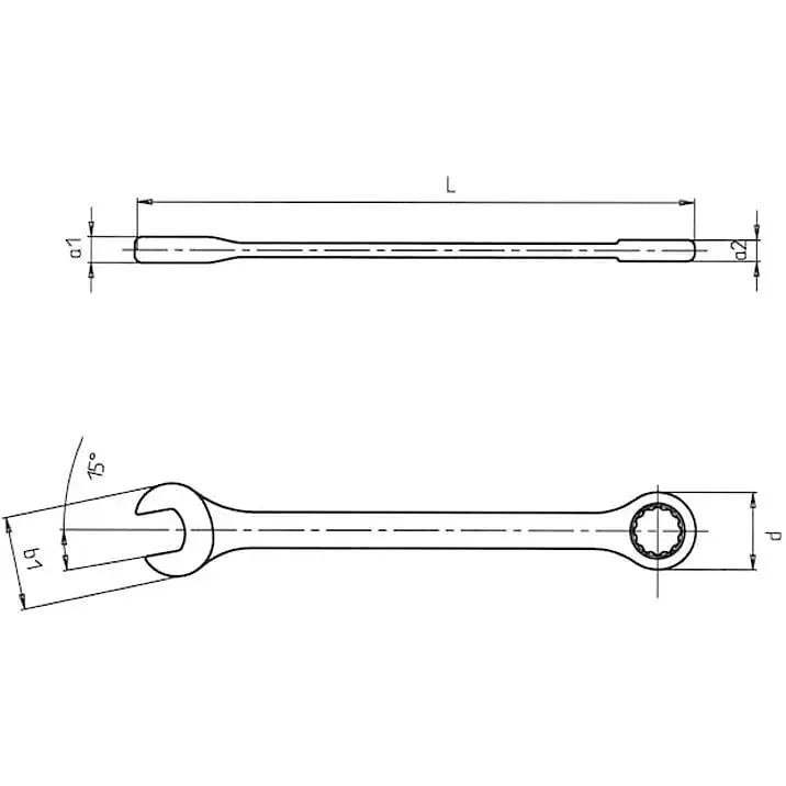 Ключ гайковий комбінований Wurth прямий з тріскачкою WS18 Zebra (арт. 071425118) - фото 4