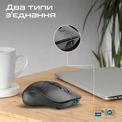 Комп'ютерна мишка Promate Samo Wireless/Bluetooth Black (samo.black) - фото 5