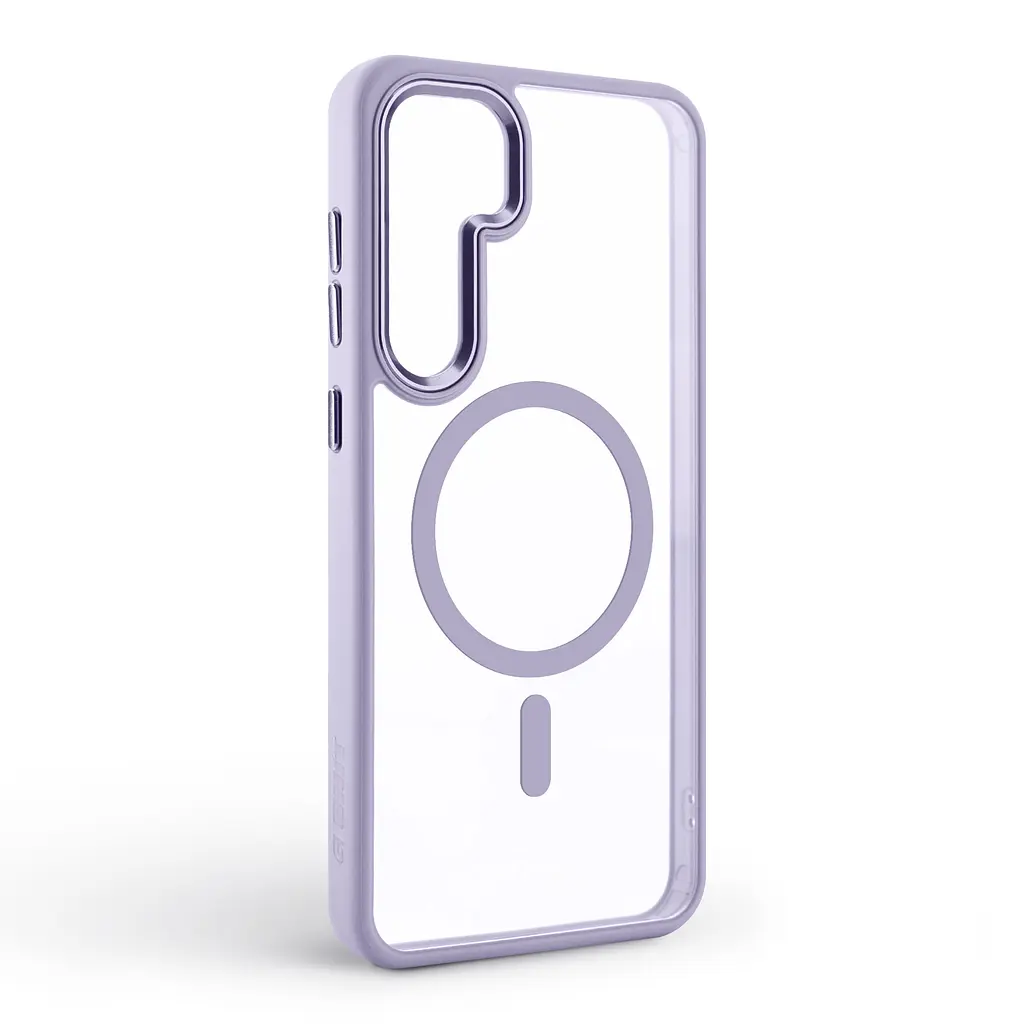 Чехол Samsung Galaxy S24 Plus 5G (SM-S926), Unit MagSafe, фиолетовый, прозрачный, магсейф, противоударный, магнитный, панель-накладка с поддержкой MagSafe, с поддержкой беспроводной зарядки, TPU+PC, защита всего корпуса, ударопрочный - фото 2