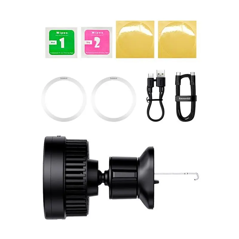 Бездротове зарядне + тримач для авто Baseus MagPro Series Magnetic Wireless Air Vent 15W C40164100121-00 - фото 5