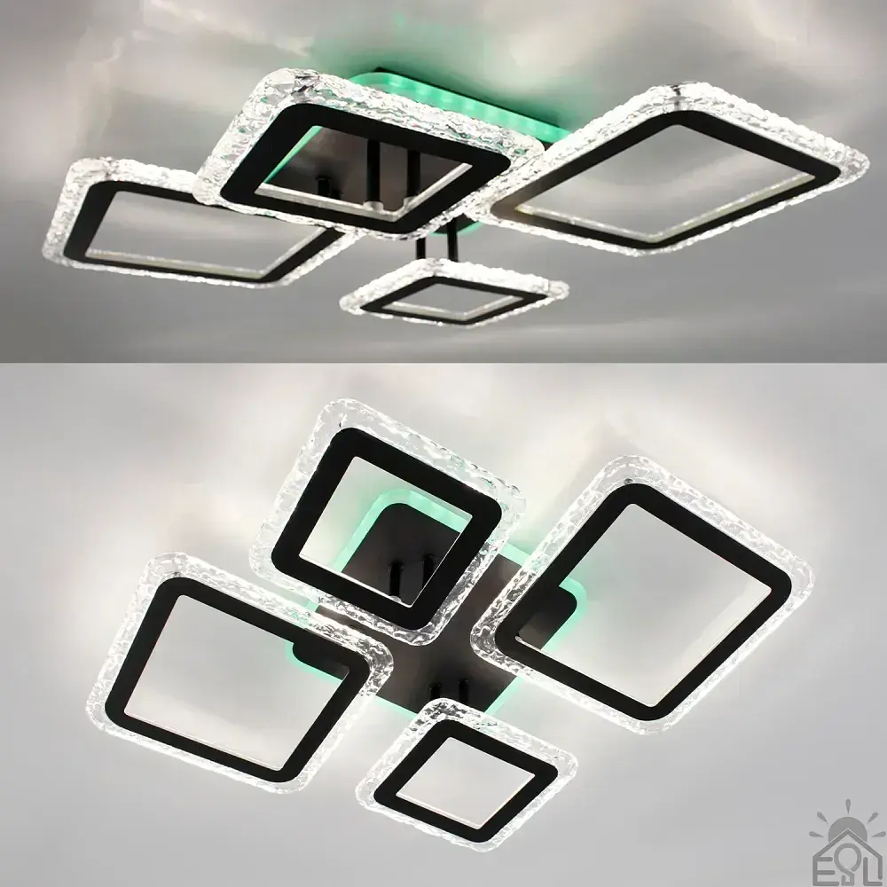 Смарт люстра керована світлодіодна OVAL ICE RGB 5S 75 Вт 725x500x93 мм Чорна ESLLSE - фото 5