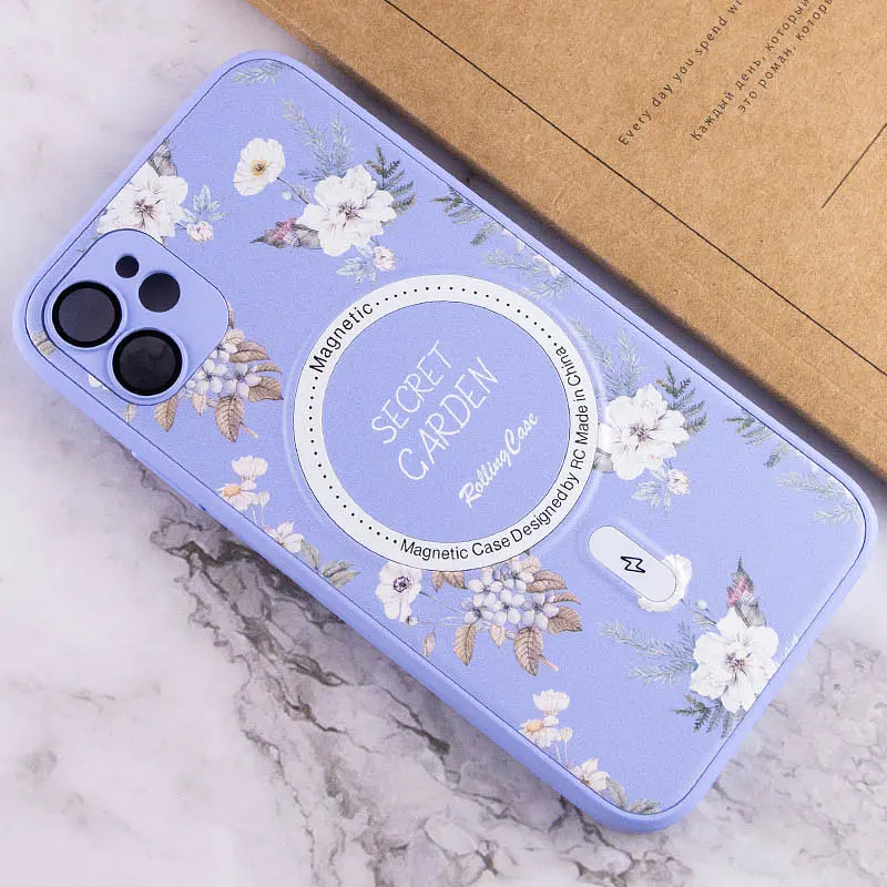 Чехол Epik TPU+PC Secret Garden with MagSafe для Apple iPhone 12 6.1 Lilac - фото 4