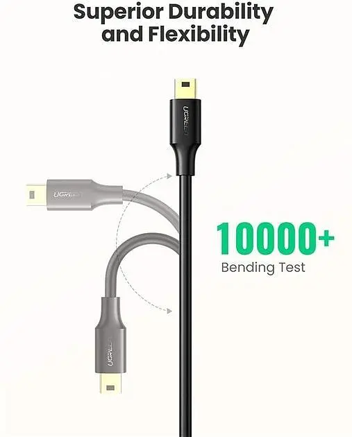 Зарядний кабель Ugreen Mini USB to USB 2.0 1M Black (US132) - фото 7
