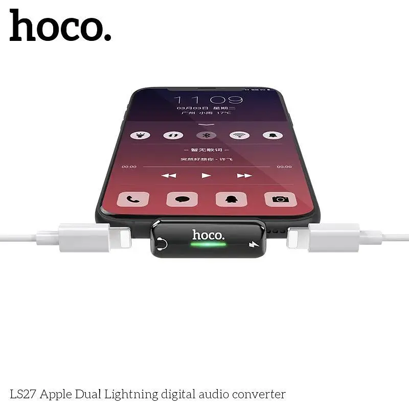 Перехідник Hoco Lightning to Dual Lightning LS27 2A - фото 2