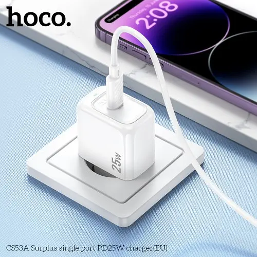 Сітчастий зарядний пристрій HOCO CS53A Surplus single port PD25W charger білий - фото 5