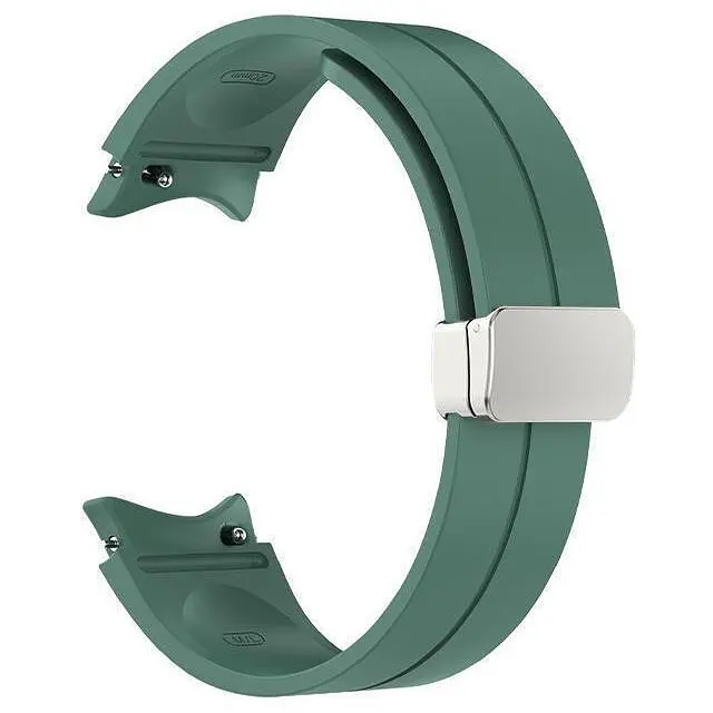 Ремінець для Samsung Galaxy Watch 6 - темно-зелений ширина кріплення 20мм силікон Watchbands Cls (W14-7WB612531186) - фото 2