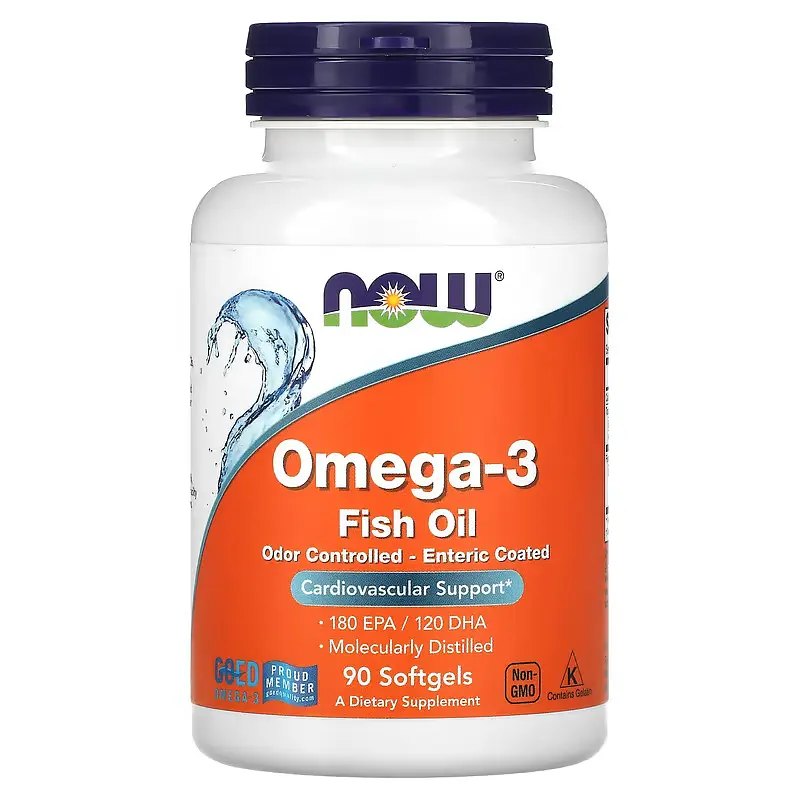 Молекулярно Дистильована Омега 3 Omega-3 Enteric - 90 софтгель Now Foods