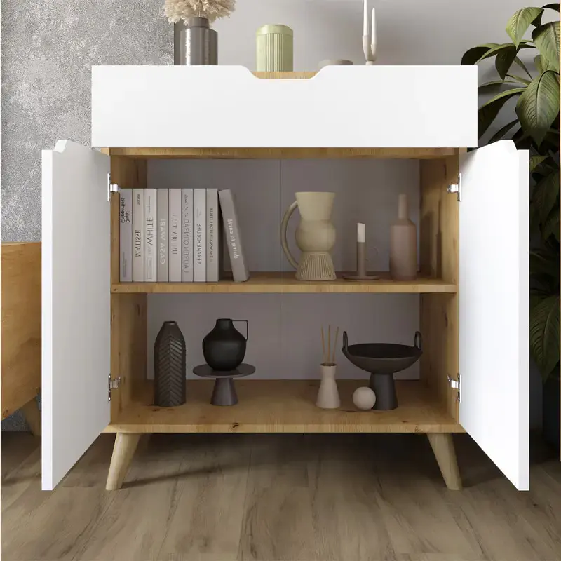 Комплект меблів для вітальні М-ЗОН Борн Дуб Артизан 5 предметів з ніжками кольору світлий горіх (MZN-031068) - фото 6