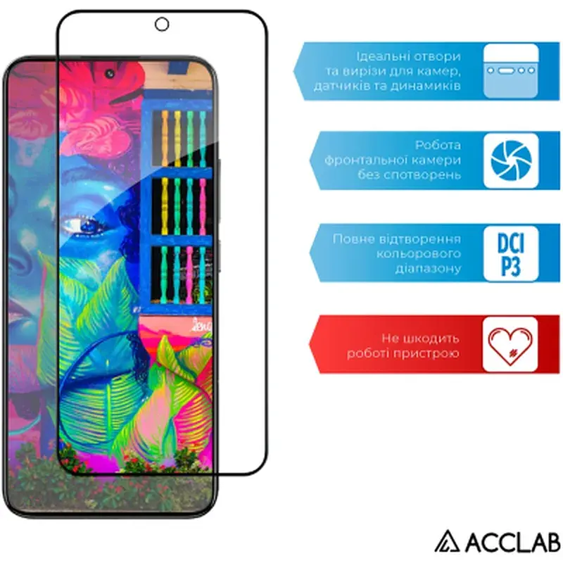 Скло захисне ACCLAB Full Glue Xiaomi 13 Black (1283126559297) - фото 5