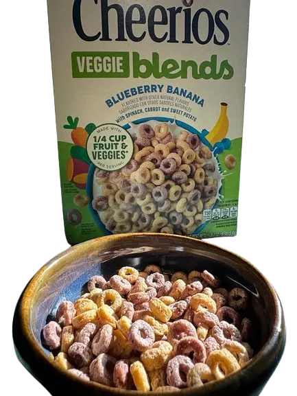 Сухий сніданок Cheerios Veggie Blends Family Size зі смаком чорниці та банана 510г (BBD 06.09.2025) - фото 4