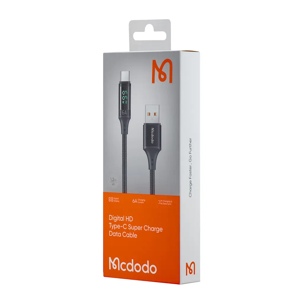 Кабель Mcdodo Digital HD Type-C 6A Data Cable 1.2 м CA-1080 Черный - фото 2